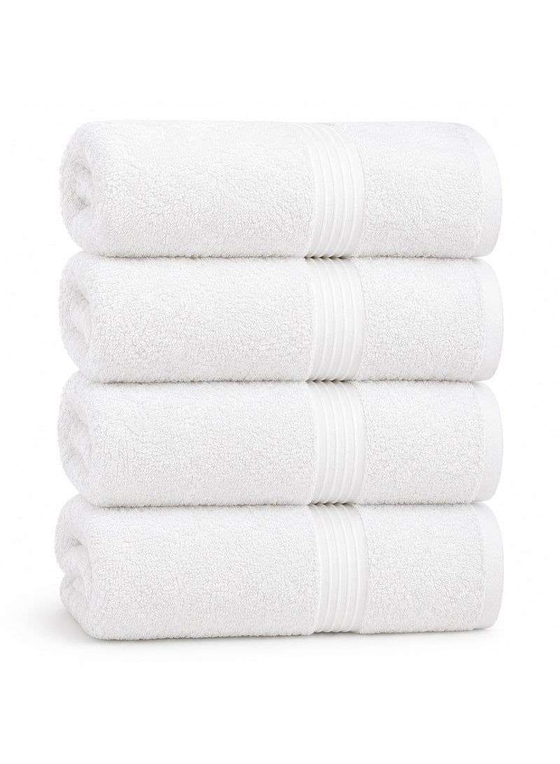 Bliss Casa 4-Piece Hand Towels, 100% Combed Cotton 550 GSM Superior Quality, Quick Dry Highly Absorbent Thick Soft Hotel Towles for Bath And Spa Bathroom Hand Towel Set White 40x70cm White 40x70cm - Image 2