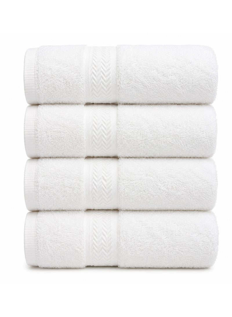 Bliss Casa 4-Piece Hand Towels, 100% Combed Cotton 550 GSM Superior Quality, Quick Dry Highly Absorbent Thick Soft Hotel Towles for Bath And Spa Bathroom Hand Towel Set White 40x70cm White 40x70cm - Image 1