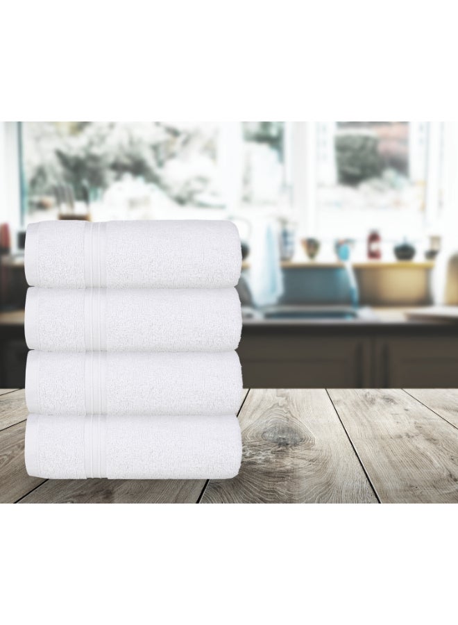 Bliss Casa 4-Piece Hand Towels, 100% Combed Cotton 550 GSM Superior Quality, Quick Dry Highly Absorbent Thick Soft Hotel Towles for Bath And Spa Bathroom Hand Towel Set White 40x70cm White 40x70cm - Image 4