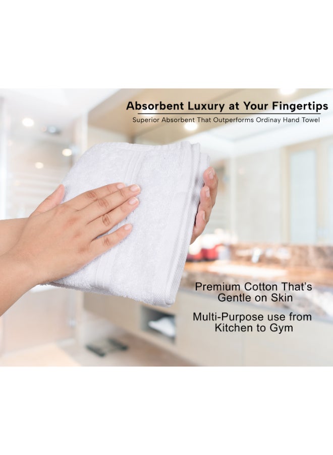 Bliss Casa 4-Piece Hand Towels, 100% Combed Cotton 550 GSM Superior Quality, Quick Dry Highly Absorbent Thick Soft Hotel Towles for Bath And Spa Bathroom Hand Towel Set White 40x70cm White 40x70cm - Image 5