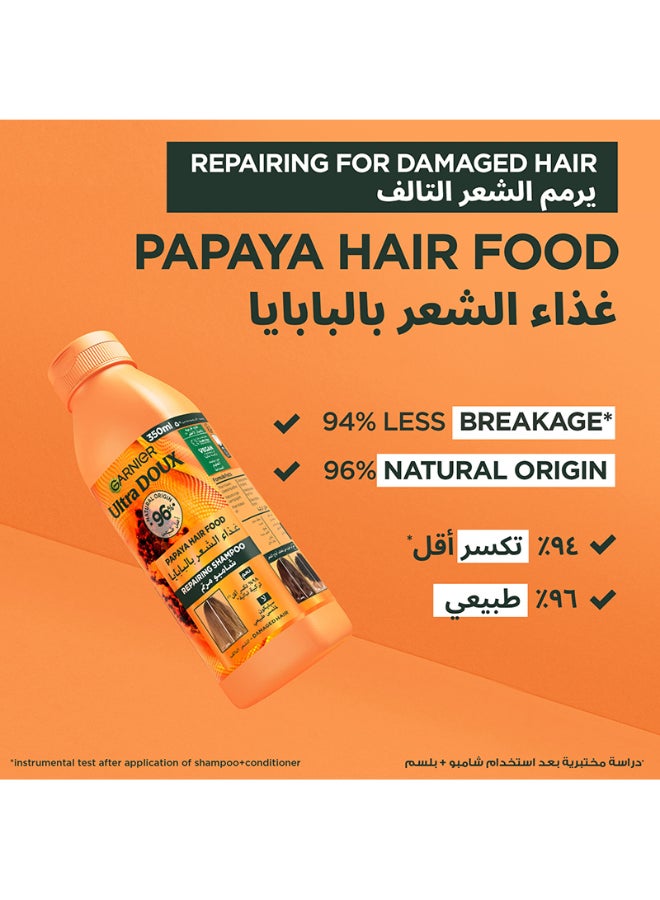 Garnier - Ultra Doux Hair Food Repairing Papaya Shampoo For Damaged Hair 350ML 350ml - Image 1