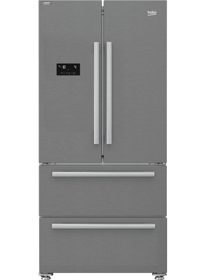 بيكو ثلاجة بيكو 539 لتر تصميم فرنسي ديجيتال 4 أبواب GNE60500X فضي - Image 1