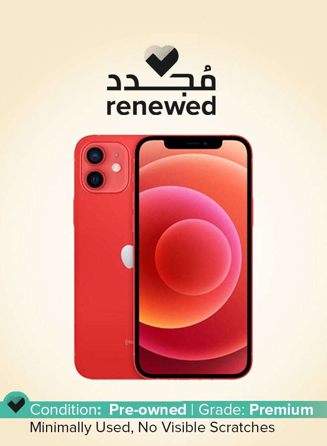 أبل - مُجدد - آيفون 12 مع تطبيق فيس تايم بذاكرة داخلية سعة 128 جيجابايت لون أحمر (برودكت) ريد ويدعم تقنية 5G - مواصفات عالمية - Image 1