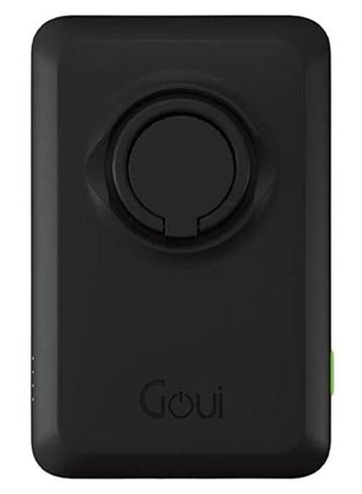 جوي ماج 5000مللي امبير  شحن مغناطيسي لاسلكي 5000mAh – شحن مغناطيسي مع حامل إصبع لاستخدام الهاتف بسهولة وسهولة في الحمل أسود - Image 1