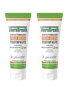 TheraBreath Pack Of 2  Fresh Breath Toothpaste 2 x 4 Ounce Green 