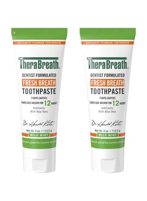 Pack Of 2  Fresh Breath Toothpaste 2 x 4 Ounce Green