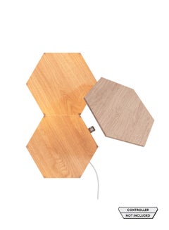 Nanoleaf Elements Hexagons Expansion Kit - 3 Pack - Smart WiFi LED Light Panel System With Music Visualizer, Instant Wall Decoration, Home or Office Use, Low Energy Consumption, Wooden Finish Brown 23x0.6x20 cm  - Image 1