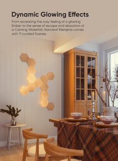 Nanoleaf Elements Hexagons Expansion Kit - 3 Pack - Smart WiFi LED Light Panel System With Music Visualizer, Instant Wall Decoration, Home or Office Use, Low Energy Consumption, Wooden Finish Brown 23x0.6x20 cm  - Image 3