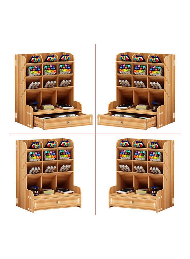 Wooden Pen Holder Storage Box Brown - Image 3