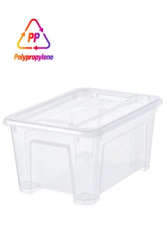 WK Multipurpose Samla Polypropylene Plastic Box with Lid Transparent 28 X 20 X 14cm  - Image 1