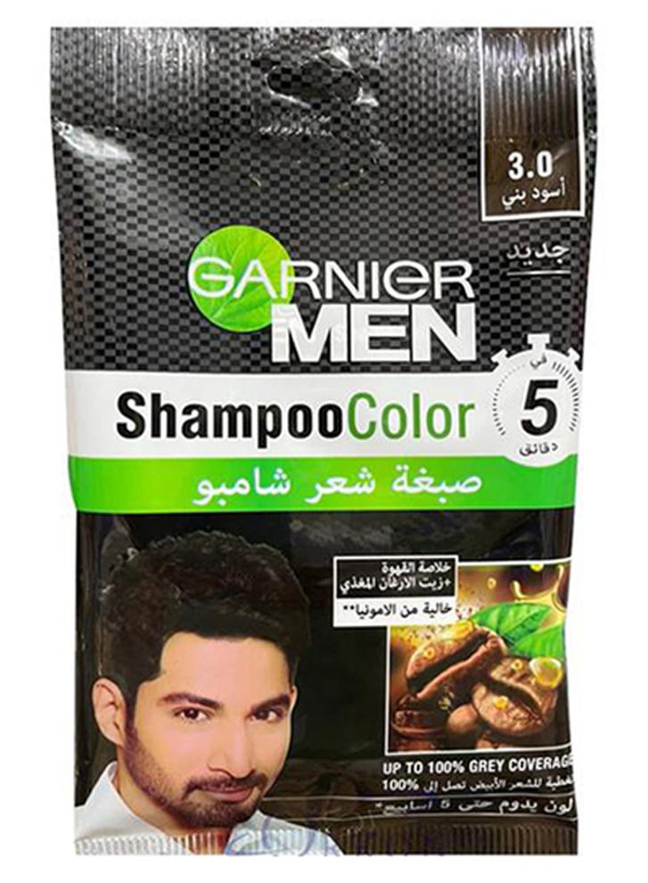 garnier Men Shampoo Color 3.0 Black Brown - Image 1