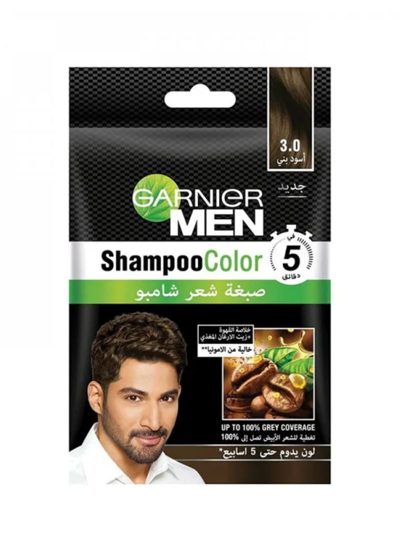غارنييه شامبو صبغة شعر للرجال 3.0 بني مائل إلى الأسود 20ملليلتر - Image 1