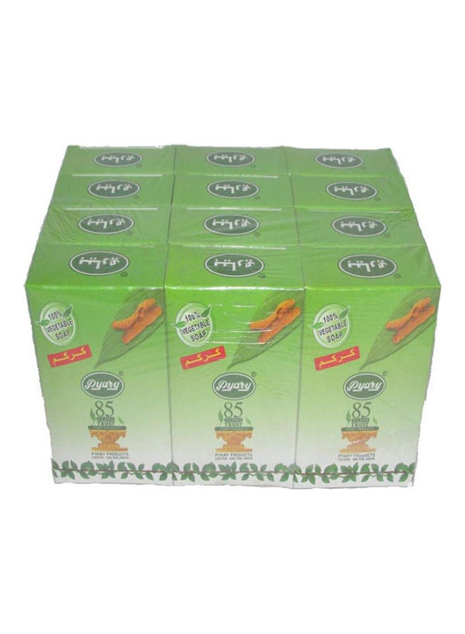Pyary Ayurvedic Soap Turmeric 12 Pcs Green - Image 1
