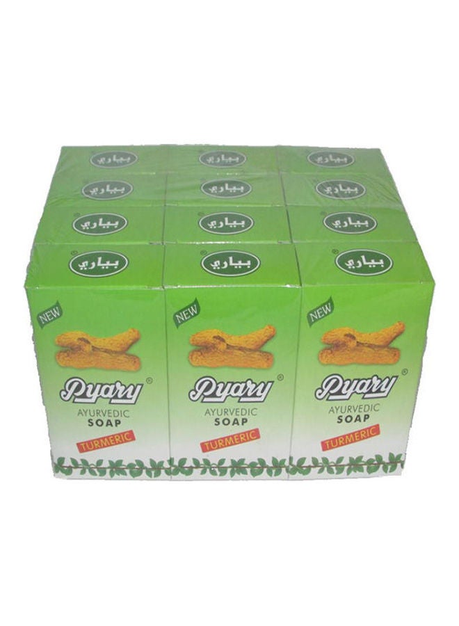 Pyary Ayurvedic Soap Turmeric 12 Pcs Green - Image 2
