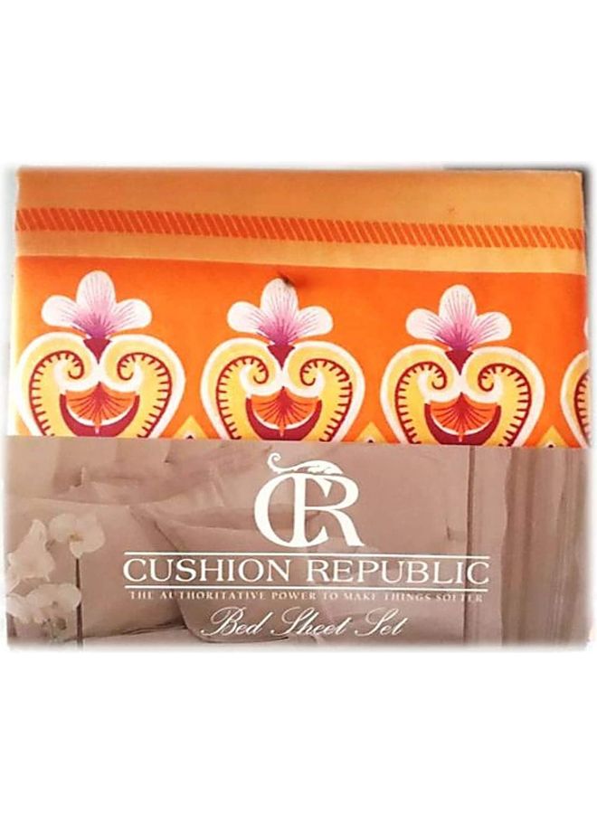 Flat Single Bedsheet with Pillow Case Set Multicolor 139 x 236 cmcm 