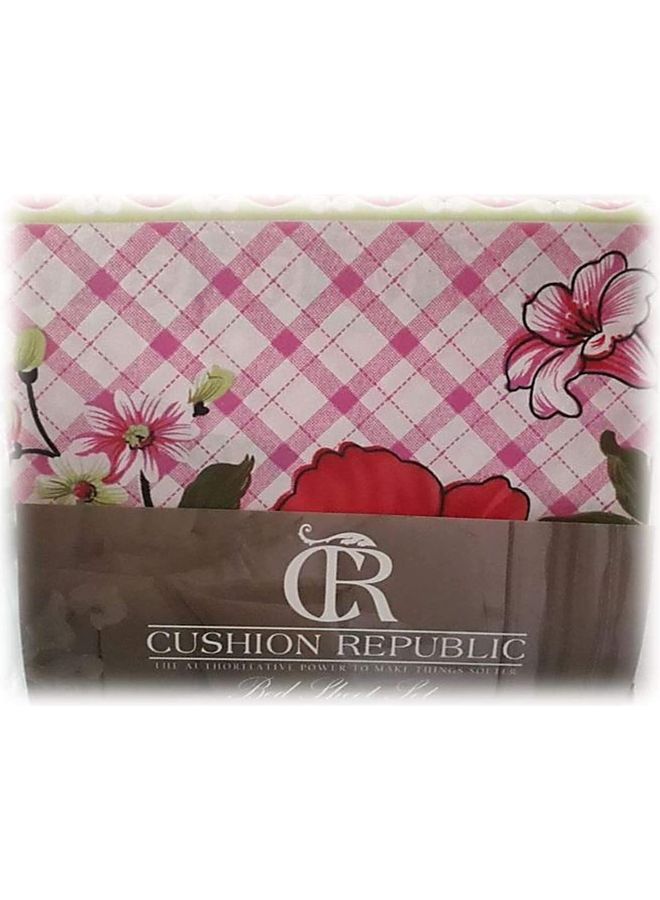Flat Single Bedsheet with Pillow Case Set Multicolor 139 x 236 cmcm 