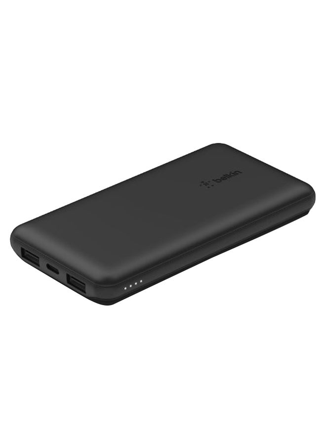 belkin - BoostCharge Power Bank 10000mAh - 15W Fast Charger 1x USB C, 2x USB A ports For Apple iPhone 15/14 Or Older, Google, Samsung, Huawei, iPad Pro/iPad Mini Black - Image 1