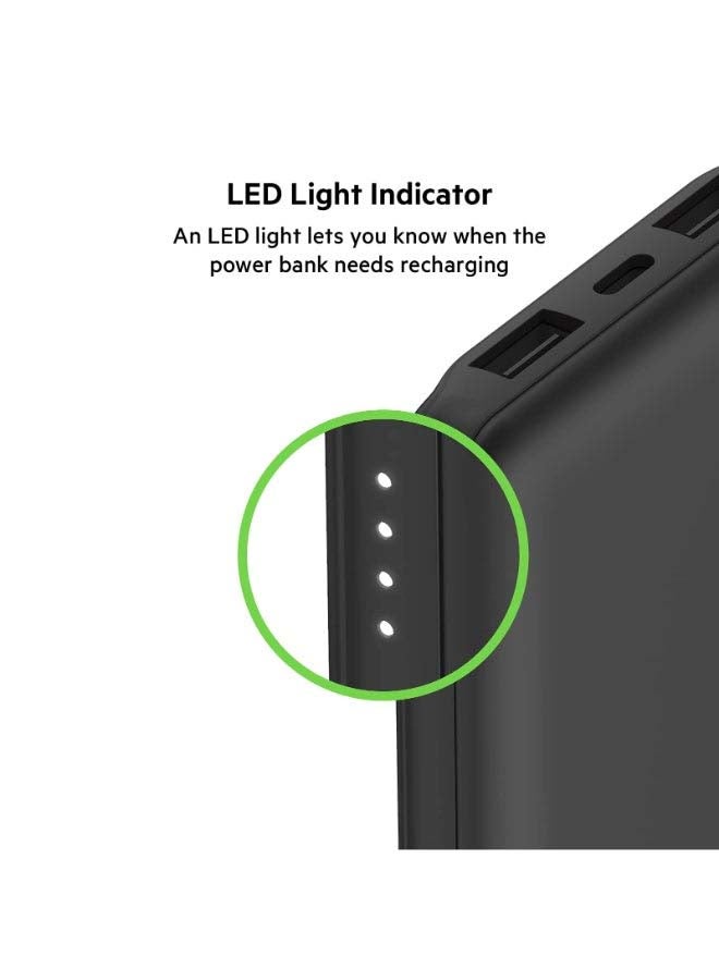 belkin - BoostCharge Power Bank 10000mAh - 15W Fast Charger 1x USB C, 2x USB A ports For Apple iPhone 15/14 Or Older, Google, Samsung, Huawei, iPad Pro/iPad Mini Black - Image 1