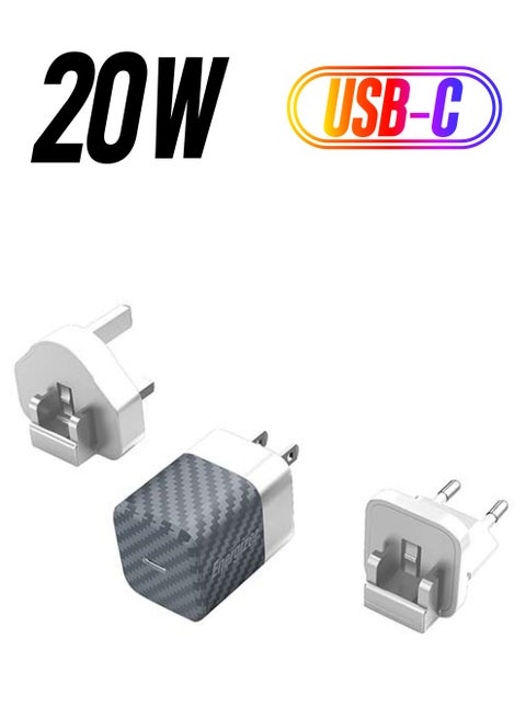 Ultimate 20W iPhone Charger USB C PD Fast USB C Charger iPhone 15 Fast Charger Head USB-C Power Plug Universal Travel Adapter For iPhone 15/15 Pro Max/15 Pro/15 Plus/14/13/12/11 Silver