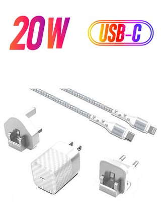 Ultimate 20W PD iPhone Charger USB C With 1.2M Fast Lightning Cable Quick Charging USB-C Plug Compatible With New iPhone 14/14Pro/14Pro Max/14 Plus/13Pro Max /13 Pro/13/12/11/XS iPad Mini 6/ iPad Pro White - pnsku/N50198065A/45/_/1738266311/7d71bbb2-c4a8-40ec-8680-99380dd72aa7