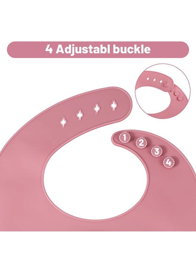 Amal 8-Piece Silicone Baby Comfortable And Safe Feeding Dinnerware Set - Dark Pink Dark Pink  - Image 5