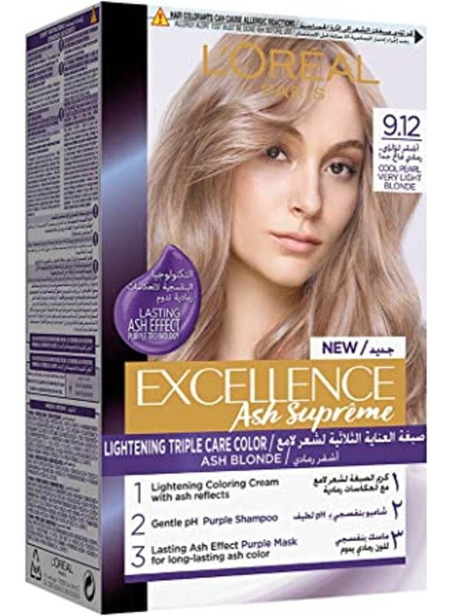 Excellence Ash Supreme 9.12 Cool Pearl Very Light Blonde 192ml - pnsku/N50232551A/45/_/1699854795/d9e18fcc-1081-4568-a70e-9431f7fbf89a