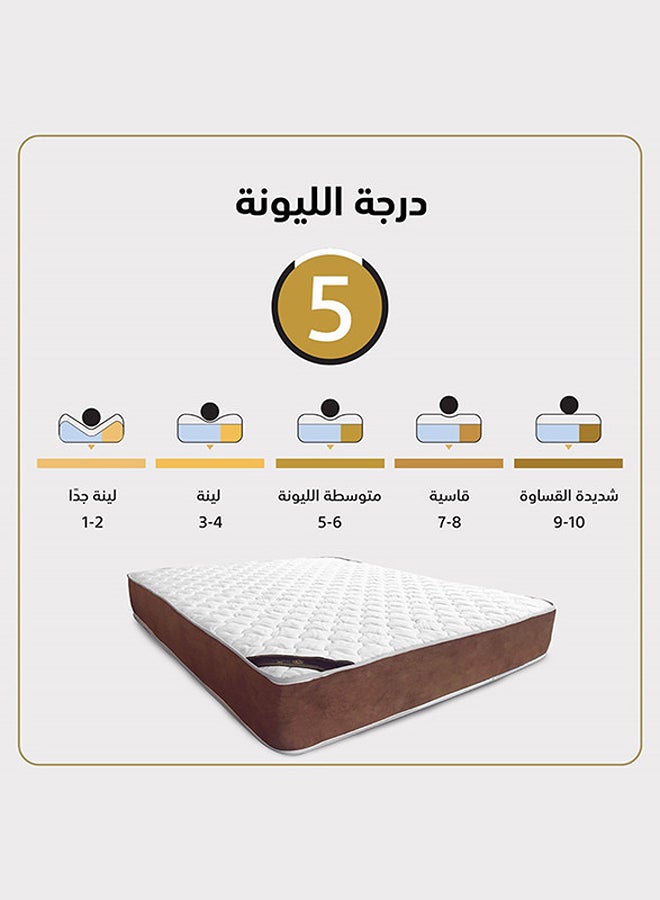 ريغال إن هاوس مرتبة سرير مونتانا كوين 12 طبقة أبيض/بني 200x160سم  - Image 4