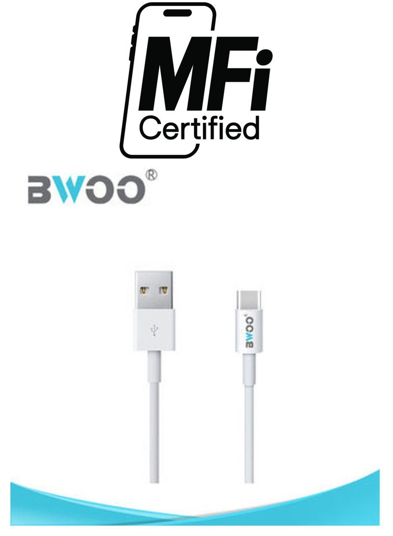 BWOO USB Lightning 8 Pin Charging and Data Transfer White  - Image 1