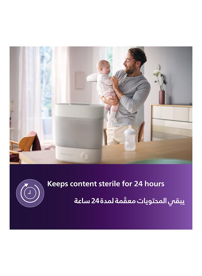 Philips Avent Advanced Steam Sterilizer | No.1 Brand Recommended By Moms Worldwide | Sterilize And Store | Kills 99.9%* Germs in 10 Mins Cycle With Natural Steam Sterilization I Stays Sterile Upto 24Hrs* - Image 5