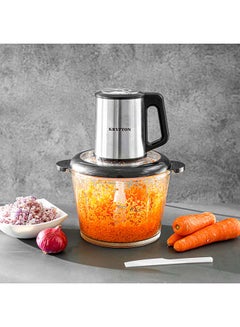 KRYPTON Multi Chopper With 2 L Glass Bowl, Stainless Steel Gear & Cutter Pole, Double Stainless Steel Blade, Egg Beater, Handle Design, Copper Motor, Overheat Protection, Visible Decorative Lid 500 W KNMC6310 Clear/Black  - Image 1