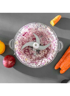 KRYPTON Multi Chopper With 2 L Glass Bowl, Stainless Steel Gear & Cutter Pole, Double Stainless Steel Blade, Egg Beater, Handle Design, Copper Motor, Overheat Protection, Visible Decorative Lid 500 W KNMC6310 Clear/Black  - Image 3