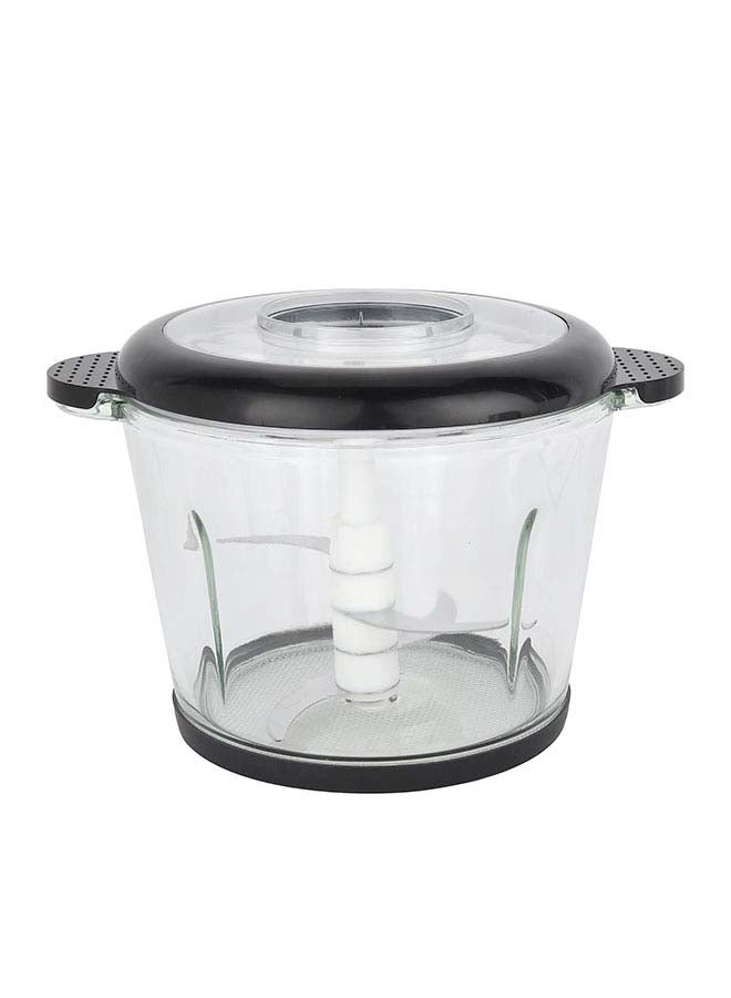 KRYPTON - Multi Chopper With 2 L Glass Bowl, Stainless Steel Gear & Cutter Pole, Double Stainless Steel Blade, Egg Beater, Handle Design, Copper Motor, Overheat Protection, Visible Decorative Lid 500 W KNMC6310 Clear/Black - Image 1