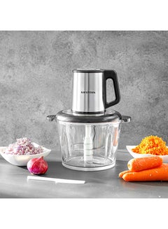KRYPTON Multi Chopper With 2 L Glass Bowl, Stainless Steel Gear & Cutter Pole, Double Stainless Steel Blade, Egg Beater, Handle Design, Copper Motor, Overheat Protection, Visible Decorative Lid 500 W KNMC6310 Clear/Black  - Image 4