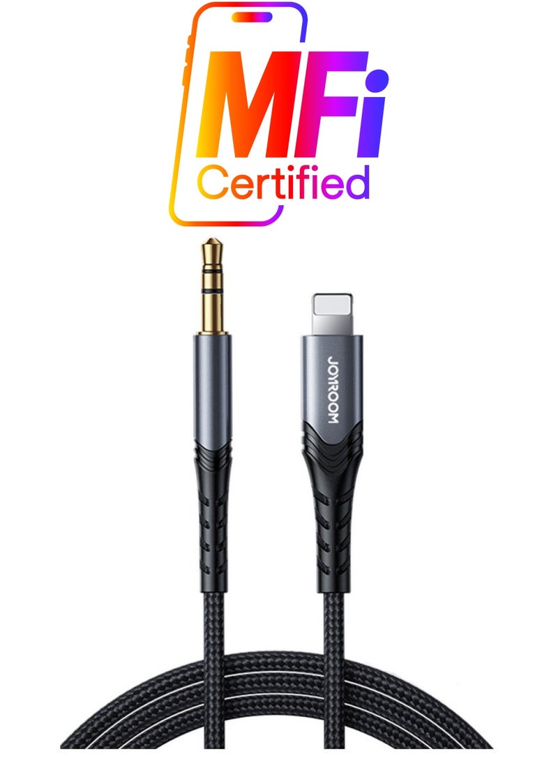 JOYROOM Lightning To 3.5mm Hi-Fi Audio Aux Cable Black - Image 1