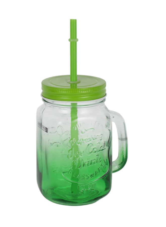 Royalford Two Tone Mason Jar With Straw Assorted Color - Image 2