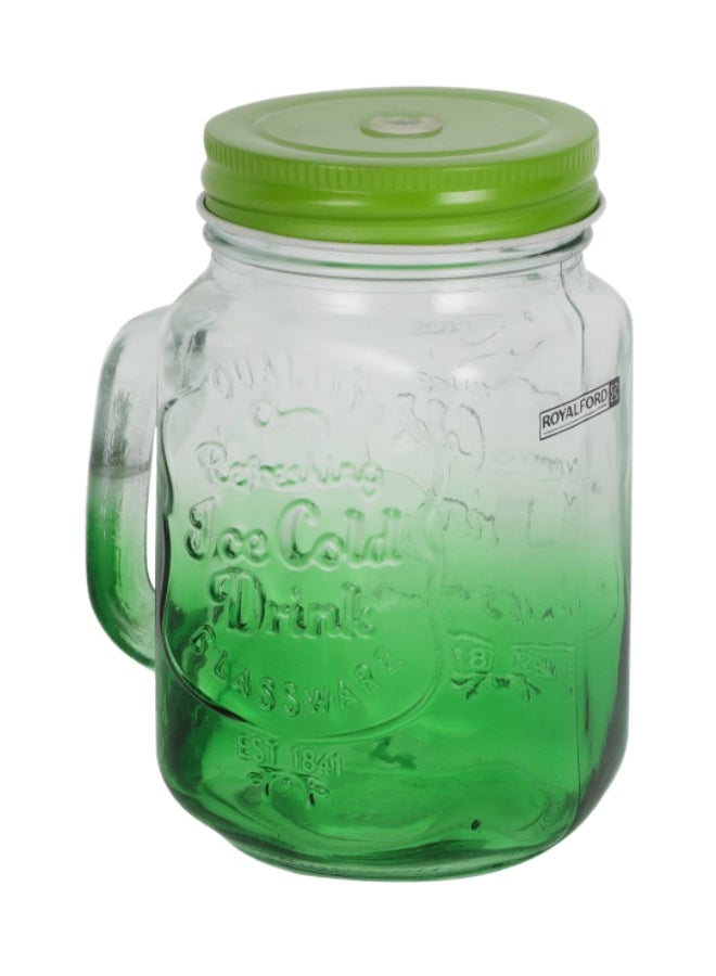 Royalford Two Tone Mason Jar With Straw Assorted Color - Image 1