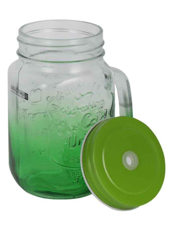 Royalford Two Tone Mason Jar With Straw Assorted Color - Image 3
