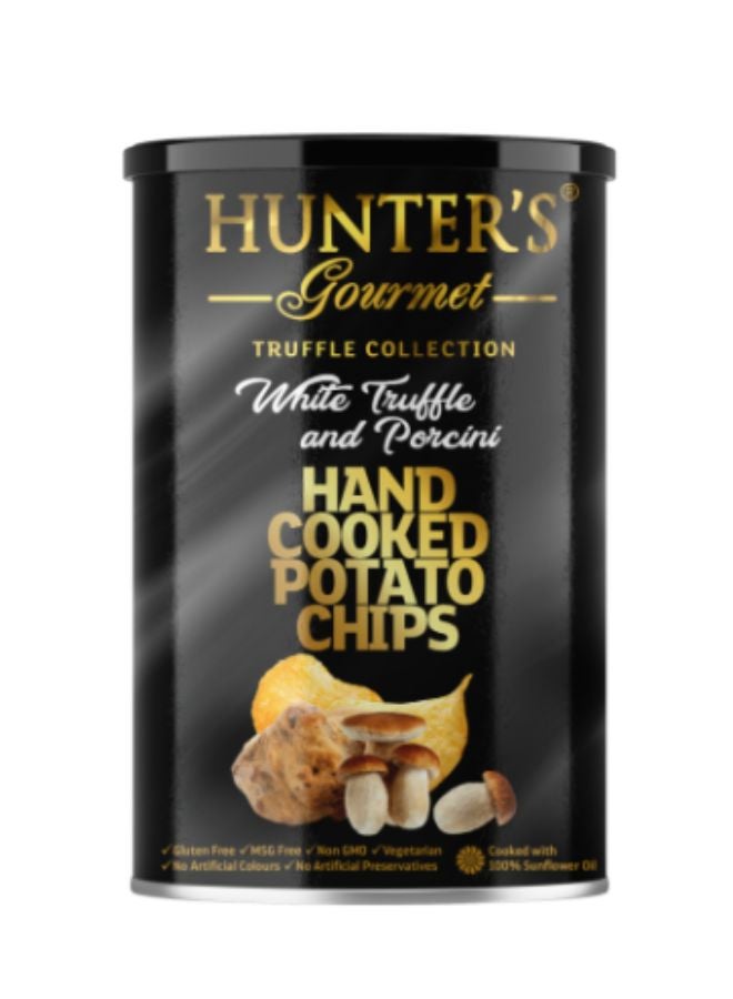 Hunter's Gourmet Hand Cooked Potato Chips White Truffle And Porcini 150grams  - Image 1