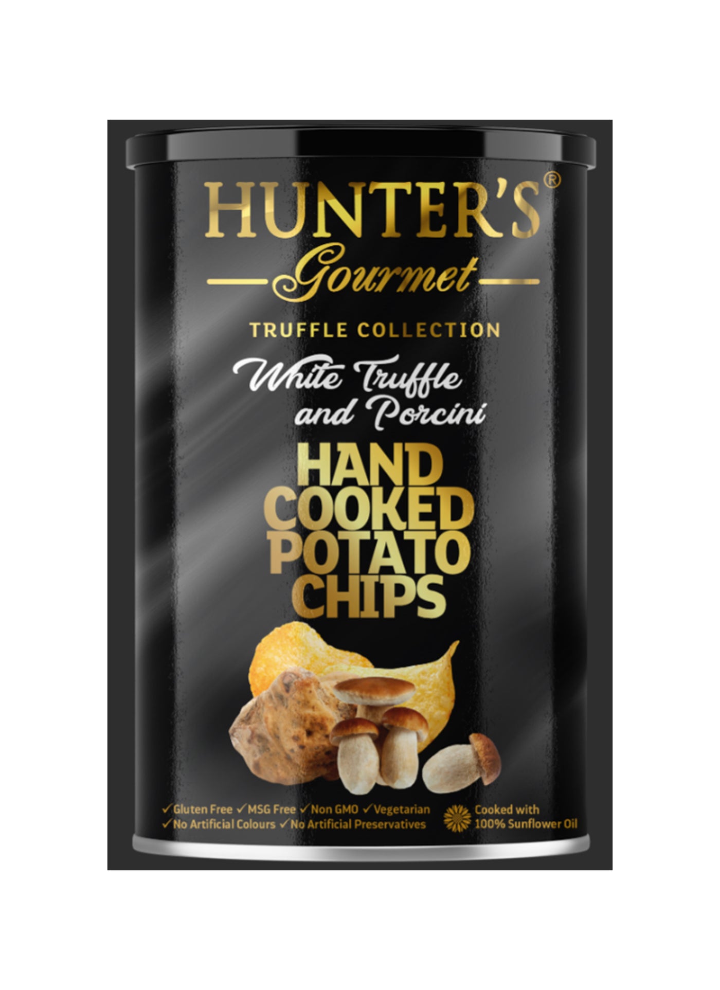 Hunter's Gourmet Truffle Collection White Truffle and Porcini Hand Cooked Potato Chips, 150g