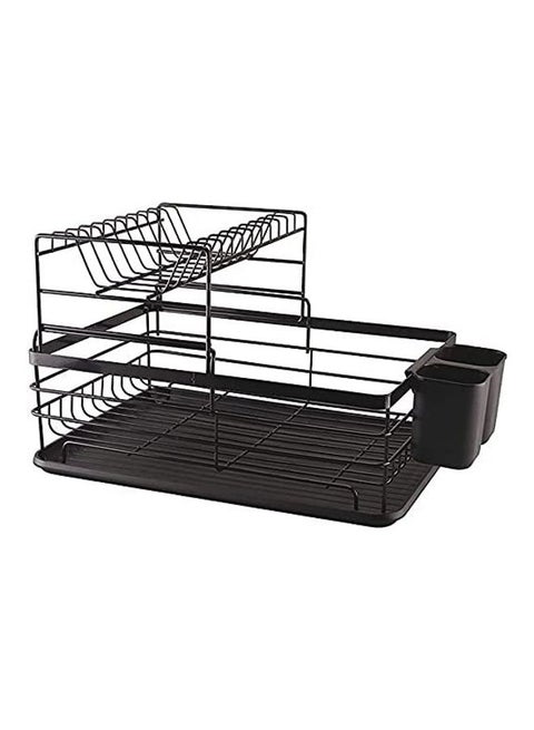 2-Tier Dish Drying Storage Rack Black 800grams