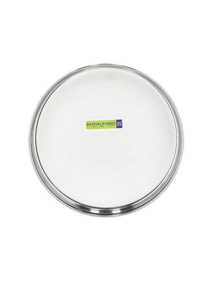 Royalford Khumcha Rounded Thali Silver 24cm  - Image 1