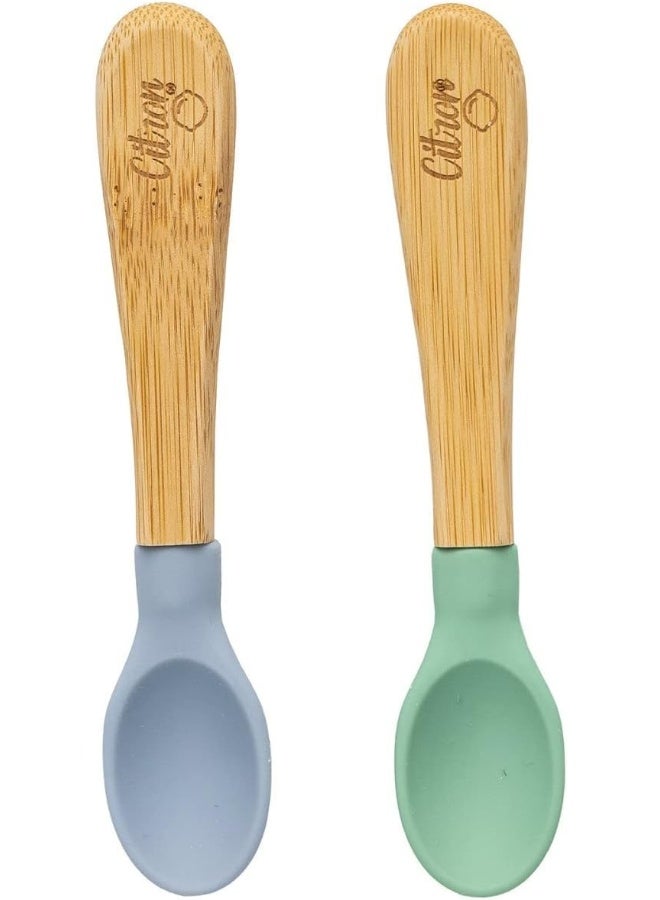 Pack Of 2 Organic Bamboo Spoons - Green/Dusty Blue - pnsku/N50359488A/45/_/1732198045/b6c63f7d-a128-47a7-b2d0-873ae98594b3