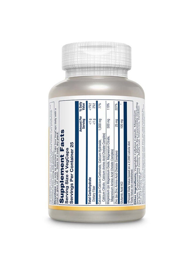 Solaray Calcium Magnesium Zinc, 100 Vegetable Capsules  - Image 2