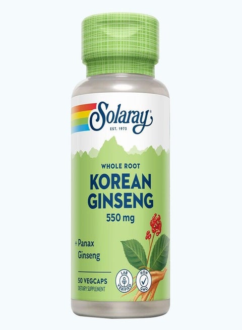 Korean Ginseng 550mg, 50 Vegetable Capsules