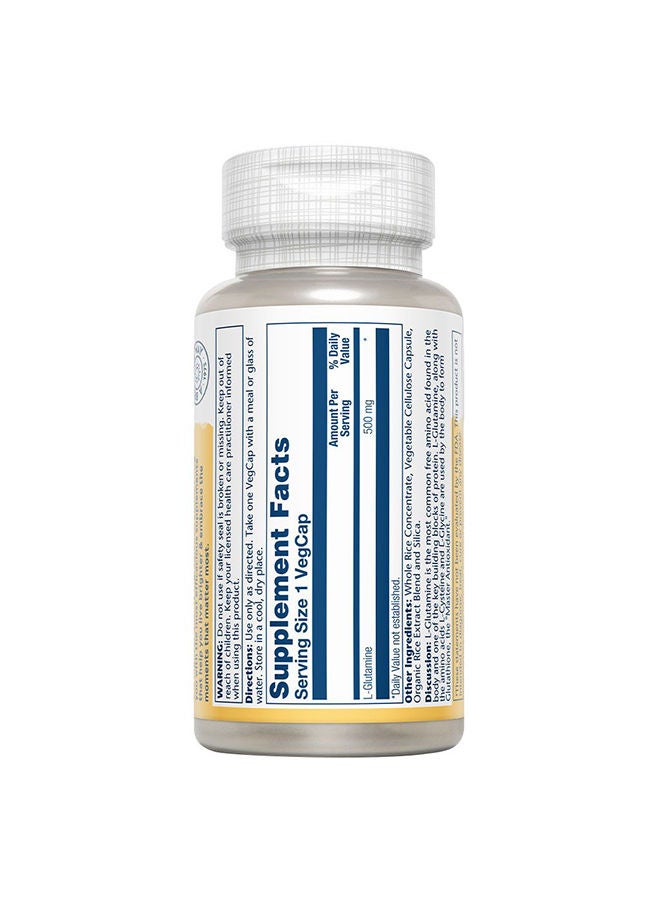 Solaray L-Glutamine 500 mg, 100 Vegetable Capsules  - Image 2