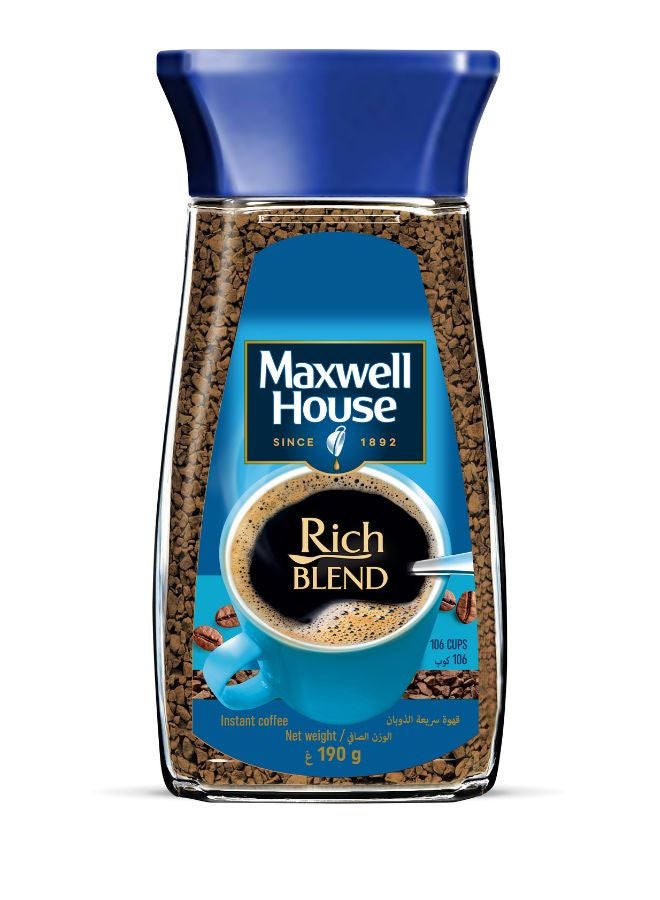 Maxwell House Rich Pure Instant Coffee Jar 190grams