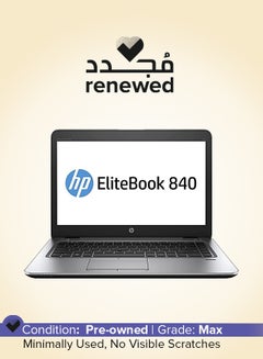 إتش بي لابتوب إيليت بوك ‎840 G3 L3C65AV مجدد (2016) بشاشة مقاس 14 بوصة ومعالج إنتل كور i5/ الجيل السادس/ ذاكرة رام سعة 8 جيجابايت/ ومحرك أقراص اس اس دي سعة 256 جيجابايت/ بطاقة رسومات إنتل 520 بدقة عالية الوضوح سعة 1 جيجابايت اللغة الإنجليزية فضي  - Image 1