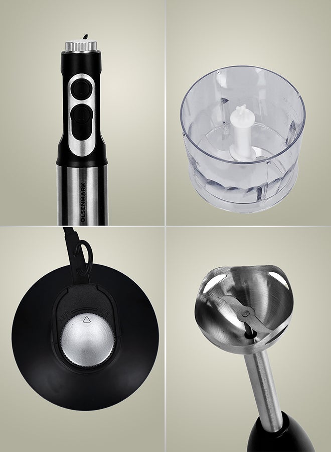 Powerful Copper Motor 2 Speed Modes 4 in 1 Hand Blender OMHB2462 Black/Silver/Clear image 8