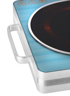 Olsenmark Infrared Cooker, Multi Function, High Heating Efficiency, Symbol Touch Button+ Knob, Aluminium Housing, Child Safety Lock, Timer Setting, Sensor Touchpad, Multi Stage Cooking Option 2000 W OMIC2279 Silver/Blue  - Image 5