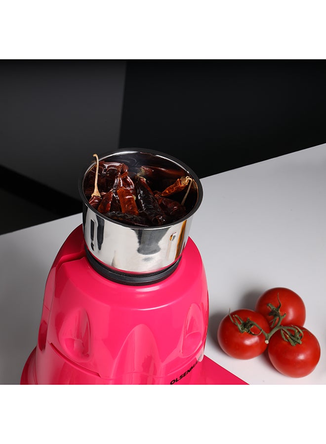 3-IN-1 Mixer Grinder with Stainless Steel Jars and Blades, Unbreakable Polycarbonate Jar Caps 0 L 750 W OMSB2426 Red/Silver/Clear